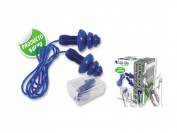 ZUBIOLA 11311836 PROTECTOR AUDITIVO TIPO TAPÓN ANILLOS PREMOLDEADO REUTILIZABLE CORDÓN PVC TRIPLE REBORDE CAJA PLÁSTICA UT NRR 26 DB