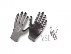 ZUBIOLA 11916028/29 GUANTES NYLON RECUBIERTOS EN NITRILO HCT CORRUGADO. GRIS NEGRO  "EXTRAFLEX NYLON"  PUÑO TEJIDO.