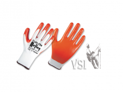 ZUBIOLA 11916609 GUANTES NYLON RECUBIERTOS EN NITRILO COLOR NARANJA “MEFLEX".PUÑO TEJIDO.
