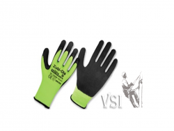 ZUBIOLA 11925508/09 GUANTES NYLON NEÓN RECUBIERTOS EN LÁTEX COLOR NEGRO “ULTRALÁTEX NEÓN”. PUÑO TEJIDO.