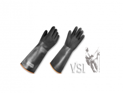 ZUBIOLA 11961231 GUANTES CAUCHO NEGRO. REVERSO NARANJA  LARGO 16” (40.64CM). BORDE RODILLO. “POWERORANGE”.