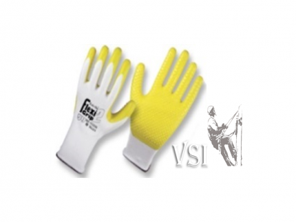 ZUBIOLA 11133338/39 GUANTES POLIÉSTER COLOR BLANCO RECUBIERTOS EN NITRILO CON PUNTOS COLOR AMARILLO “FLEXIGRIP2”. PUÑO TEJIDO. ZUBIOLA 11133338/39 GUANTES POLIÉSTER COLOR BLANCO RECUBIERTOS EN NITRILO CON PUNTOS COLOR AMARILLO “FLEXIGRIP2”. PUÑO TEJIDO.