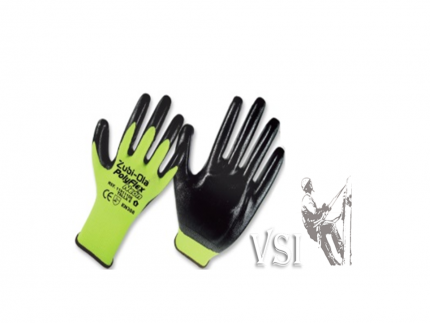 ZUBIOLA 11911108/09 GUANTES POLIÉSTER NEÓN RECUBIERTOS EN NITRILO, DIP NORMAL “POLYFLEX NEÓN” PUÑO TEJIDO