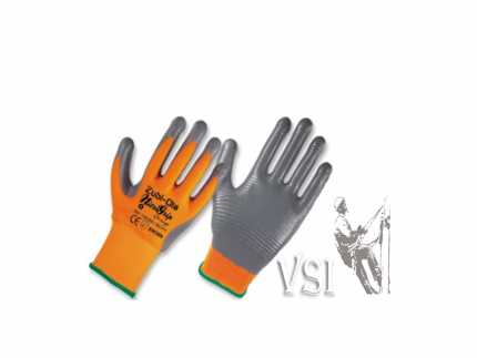 ZUBIOLA 11923308/09 GUANTES POLIÉSTER TEXTURADO COLOR NARANJA, RECUBIERTOS EN NITRILO “NITRIGRIP ORANGE” PUÑO TEJIDO.