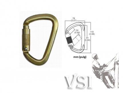 YOKE IN 268G MOSQUETON EN ACERO 50 KN
